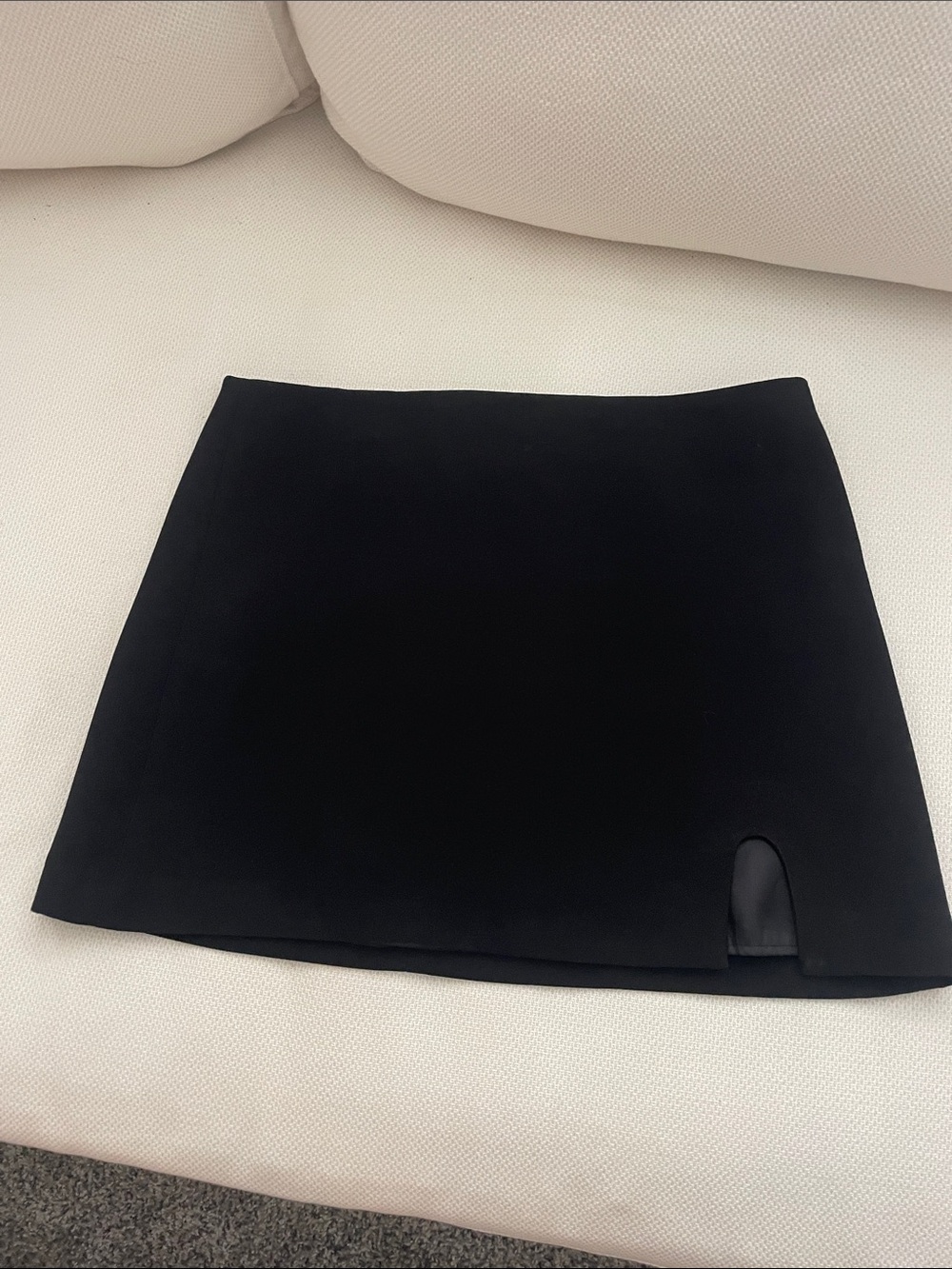Mango Black Mini Skirt with Small Front Slit